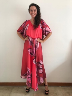 Vestido Ombro Aberto Cetim Antúrio Vermelho