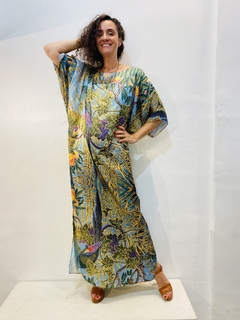 Vestido T longo Cetim Arara Verde - comprar online