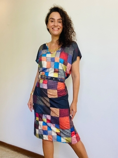 Vestido Kaftan Jersey Paul Klee Colorido