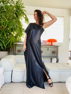 Vestido Ombro Só Morcego Longo Paetê Preto on internet