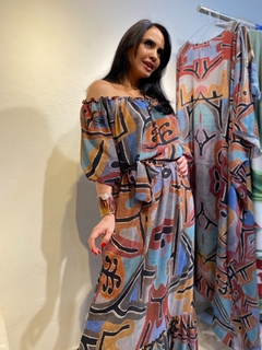 Vestido Cigana Chiffon Paul Klee Rosa - comprar online
