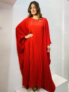 Vestido Plissado Longo Crepe Vermelho - buy online