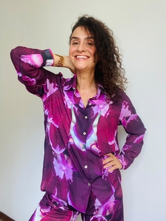 Camisa Social Crepe Orquídea Vinho - online store