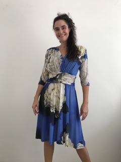 Vestido Curto Sereia Evasê Jersey Hortênsia Azul - buy online