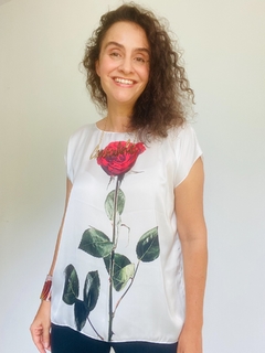 Camiseta Kaftan Cetim Rosa Branca - online store