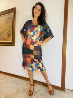 Vestido T Gola V Jersey Paul Klee Colorido - comprar online