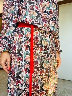 Vestido Bufante Longo Chiffon Borboletas - comprar online