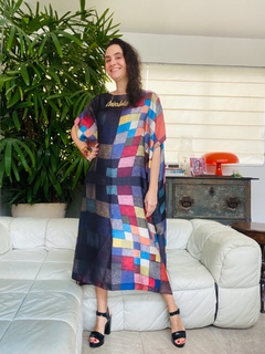 Vestido Amplo Cetim Paul Klee Colorido - buy online