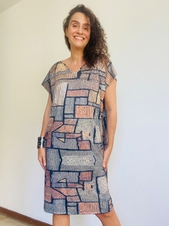 Vestido Kaftan Jersey Paul Klee Cinza - comprar online