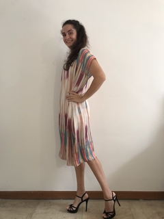 Vestido Curto Kaftan Cetim Moinho Listras na internet