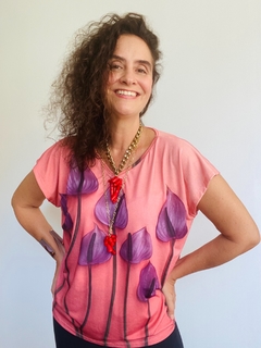 Camiseta Kaftan Jersey Antúrio Rosa - comprar online