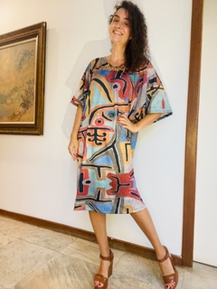 Vestido T Gola V Jersey Paul Klee Rosa - comprar online
