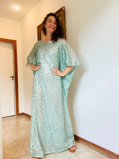 Vestido Maxi Longo Paetê Pistache na internet