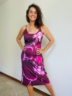 Vestido Alcinha Jersey Orquídea Vinho - loja online