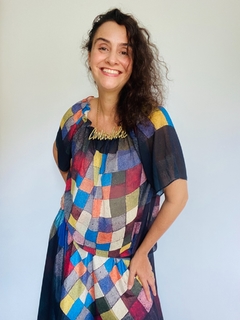 Blusa Cigana Elastico Tafetá Paul Klee Colorido - comprar online