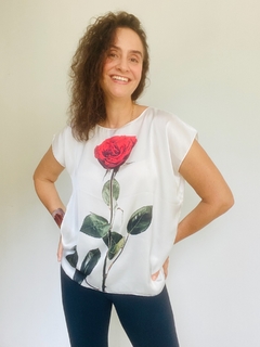 Camiseta Kaftan Cetim Rosa Branca - buy online
