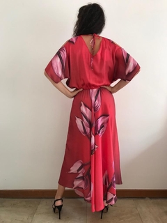 Vestido Ombro Aberto Cetim Antúrio Vermelho - ALESSA