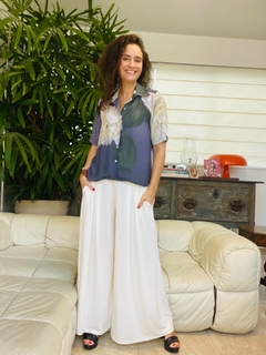 Camisa Social Cropped Hortencia Cinza - comprar online
