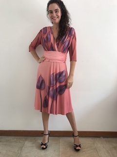 Vestido Curto Sereia Evasê Jersey Antúrio Rosa - comprar online