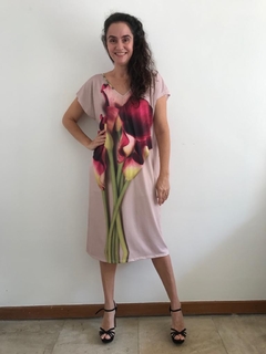 Vestido Kaftan V Jersey Calla Vermelha - comprar online