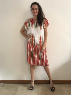 Vestido Curto Kaftan Cetim Astromelia Laranja  - comprar online