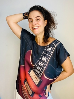 Camiseta Kaftan Cetim Guitarra - loja online