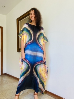 Vestido Amplo Cetim Praia