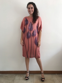 Vestido Curto T Cetim Antúrio Rosa