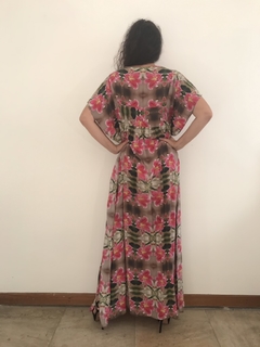 Image of Vestido Longo Kaftan Social Maxi Lírios