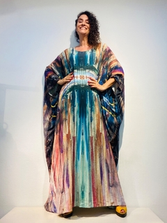 Vestido Plissado Longo Crepe Munch - comprar online