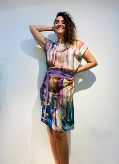 Vestido Kaftan Cetim Munch - loja online