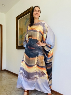 Vestido Maxi Longo Cetim Sunset - ALESSA