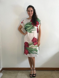 Vestido Kaftan Cetim Tulipa Vermelha