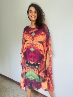 Vestido Plissado Curto Crepe Orquídea Laraja - ALESSA