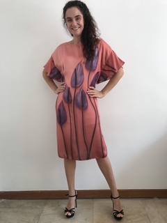 Vestido Curto Asa Cetim Antúrio Rosa - comprar online