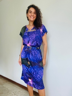 Vestido Kaftan Jersey Orquídea Roxo - loja online