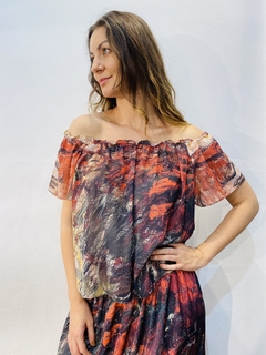 Blusa Cigana Crepe Monet Vermelho - comprar online