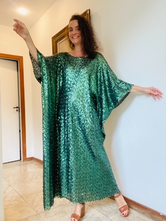 Vestido Maxi Longo Paetê Esmeralda - loja online