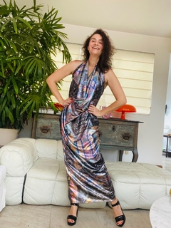 Vestido Maxi Gola Longo Paetê Roma Amor - buy online