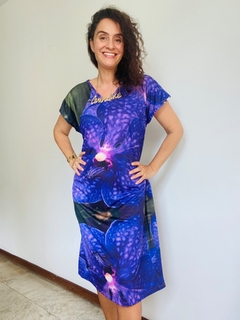 Vestido Kaftan Jersey Orquídea Roxo na internet