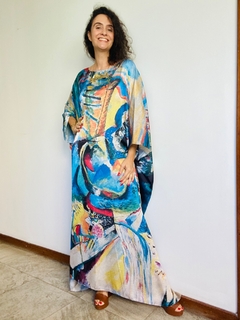 Vestido Maxi Longo Cetim Kandinsky on internet