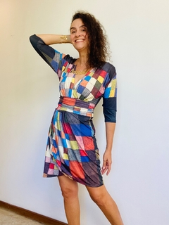 Vestido Sereia Justo Jersey Paul Klee Colorido na internet