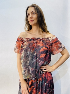 Blusa Cigana Crepe Monet Vermelho on internet