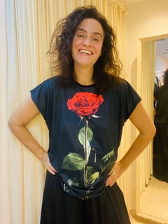 Camiseta Kaftan Jersey Rosa Preto na internet
