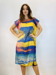 Image of Vestido Kaftan Cetim Balneario