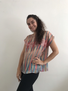 Camiseta Kaftan Cetim Moinho Listras  - comprar online