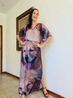 Vestido Morcego Crepe Cão na internet