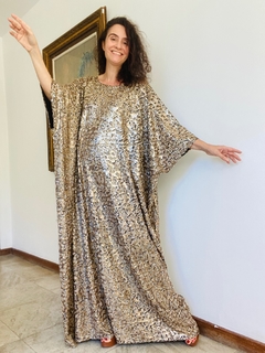 Vestido Maxi Longo Paetê Dourado - comprar online