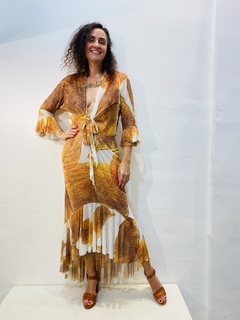 Vestido Frufru Tule Folhas Douradas - buy online