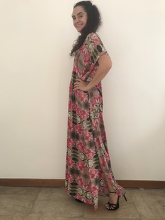 Image of Vestido Longo Kaftan Social Maxi Lírios